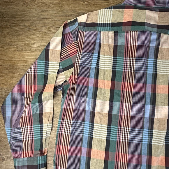 Damon Men's Multicolor Pastel Plaid Collared Button Down Long Sleeve Shirt, XL - Picture 8 of 8